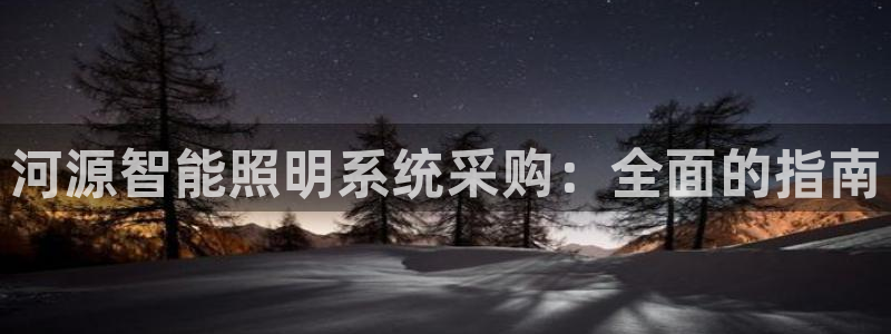 云顶电子游戏平台：河源智能照明系统采购：